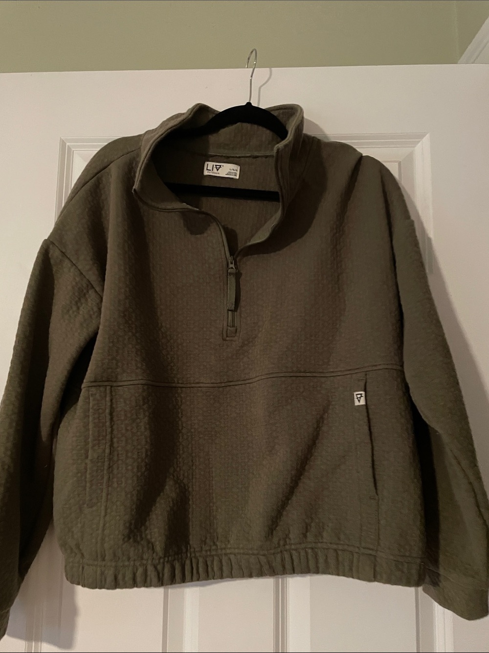 LIV Olive Green Quarter-Zip Pullover Sweater